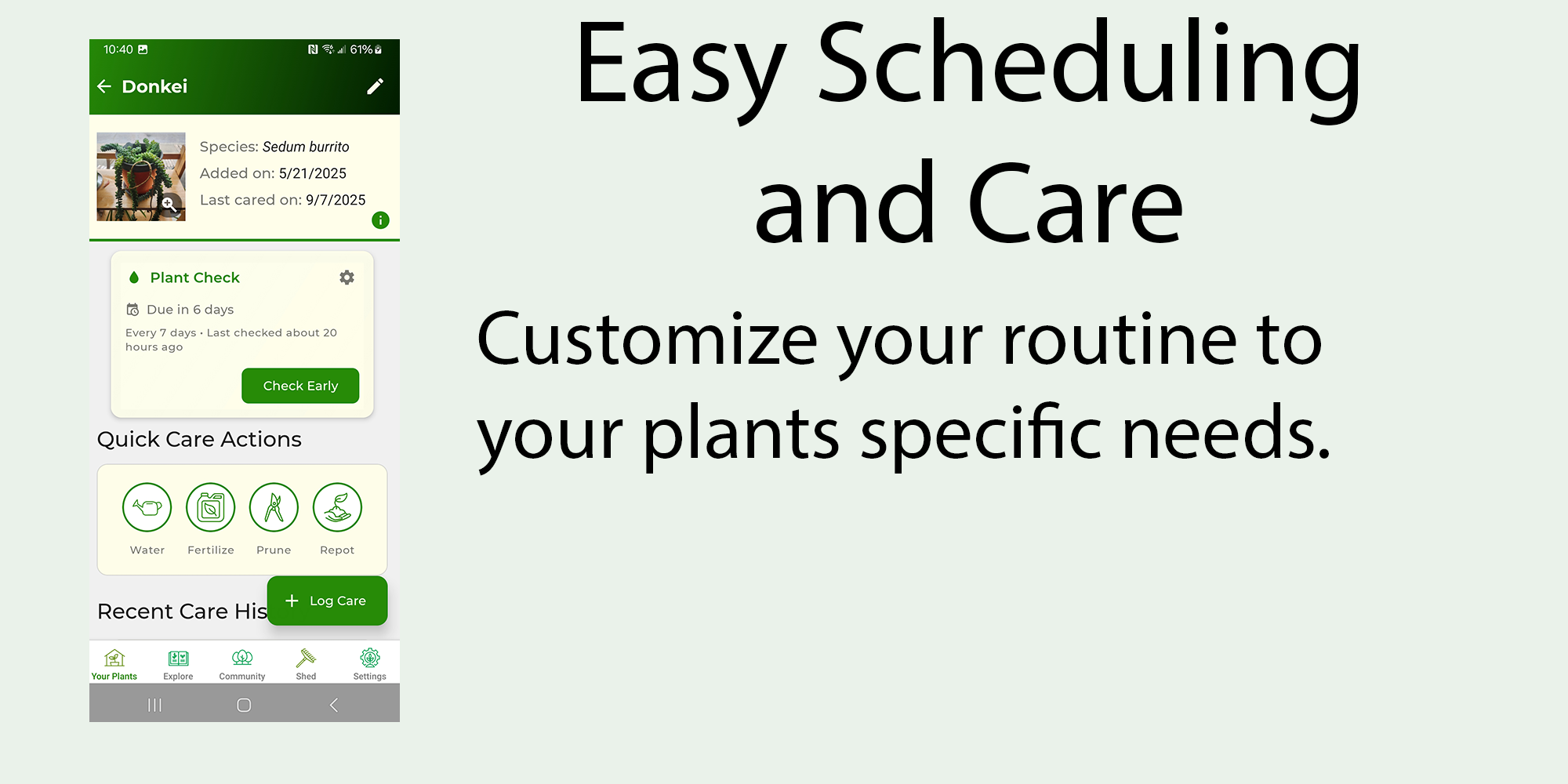 Plant Care Features